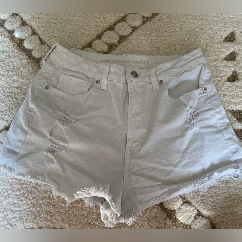 American Eagle white jean shorts